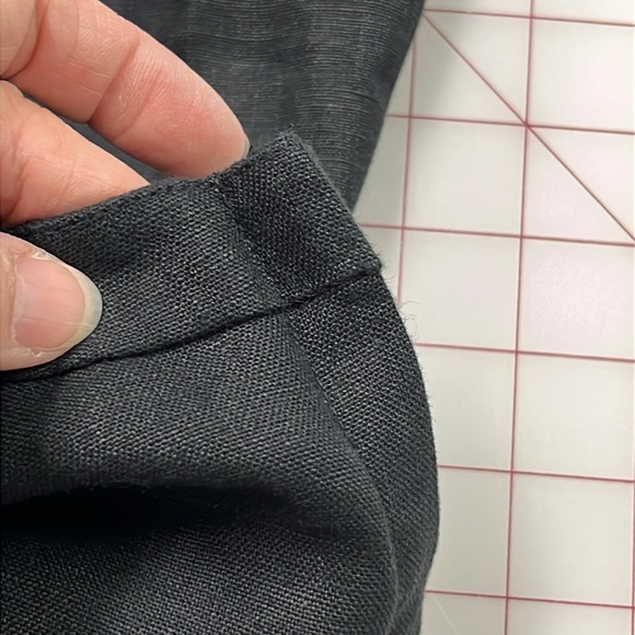 TURN BLACK Linen Boatneck Keyhole Sleeveless Minimalist Lagenlook Black Shift XL - Picture 10 of 16